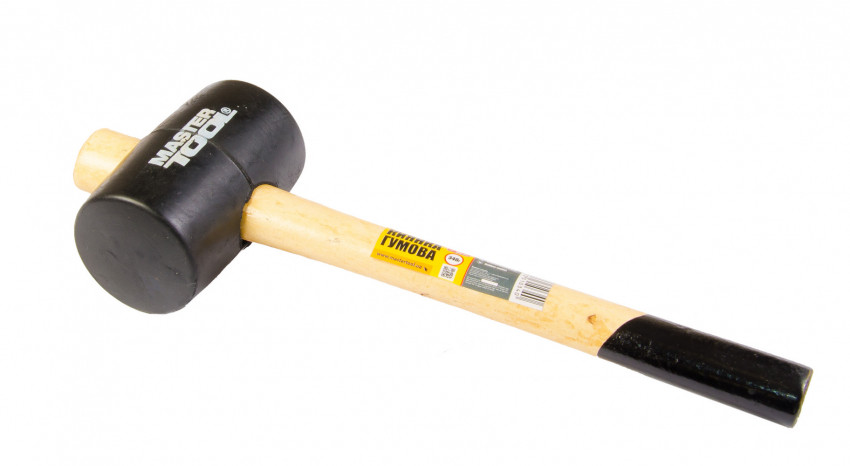 Киянка гумова MASTERTOOL 55 мм 340 г рукоятка з дерева чорна 02-0301-02-0301