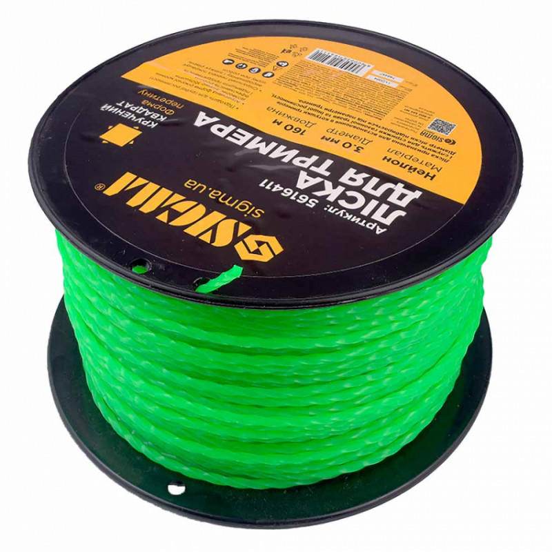 Лісочка для тримера кручений квадрат Ø3.0мм 160м котушка Sigma (5616411)-5616411