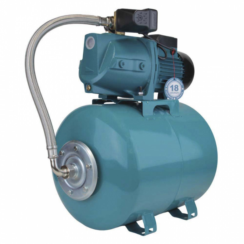 Станція 1.1кВт Hmax 55м Qmax 80л/хв (самовсмоктувальний насос) 50л Україна LEO (775325/50)-775325/50