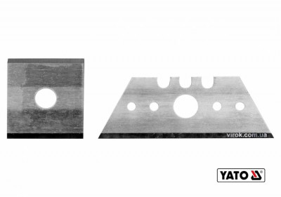 Леза змінні до рубанка по г/к плитах YT-76260 YATO трапеційне- 53 х 18 х 32 мм квадрат- 23 мм 2 шт-[articul]