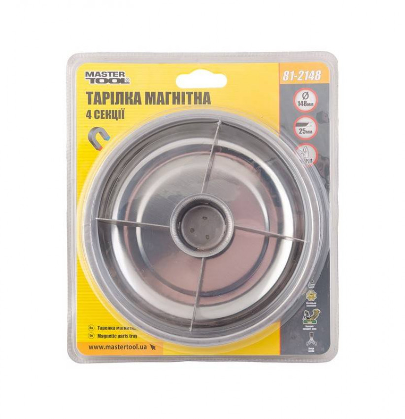 Тарілка магнітна MASTERTOOL 148 мм 4 секції 81-2148-81-2148