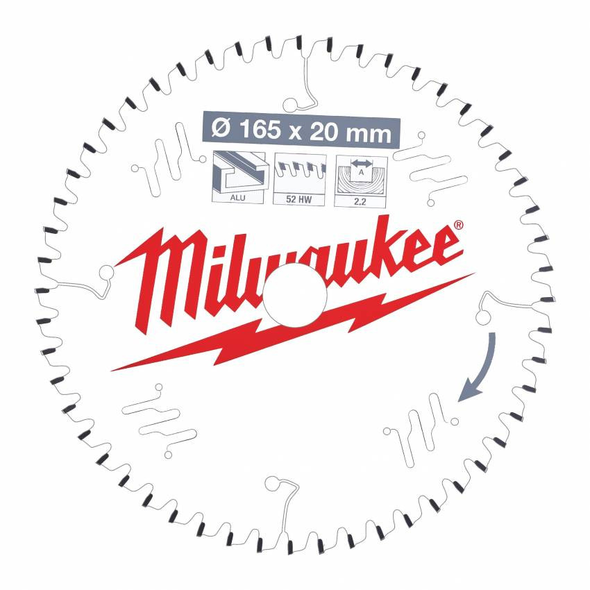 Диск пиляльний MILWAUKEE, Ø165х20х1,8мм, 24 зуб. 1-4932399909