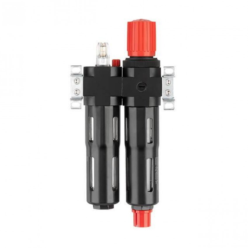 Блок підготовки повітря 1/4", 5мкм, 850 л/хв, метал, професійний INTERTOOL PT-1435-PT-1435