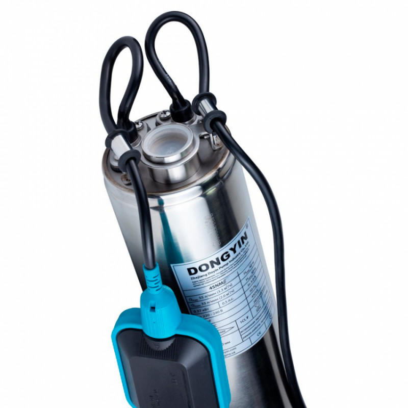 Насос з нижнім парканом води 0.37кВт H 42(30)м Q 55(33)л/хв Ø100мм поплавець DONGYIN (777352)-777352