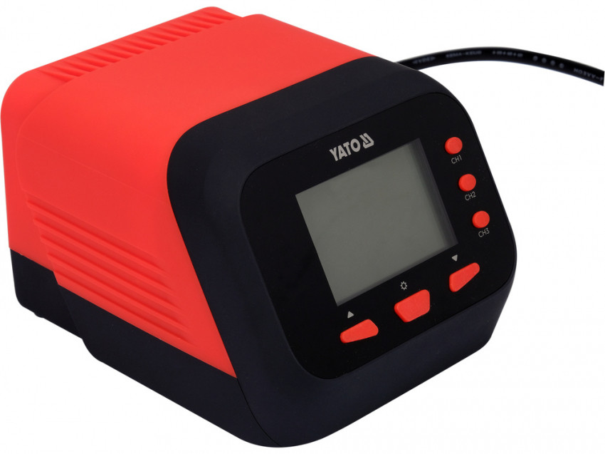 Паяльна станція мережева 110-230 V YATO; Р= 75 Вт, t°= 90-480°С, жало тип T12, LCD табло [12]-YT-82462
