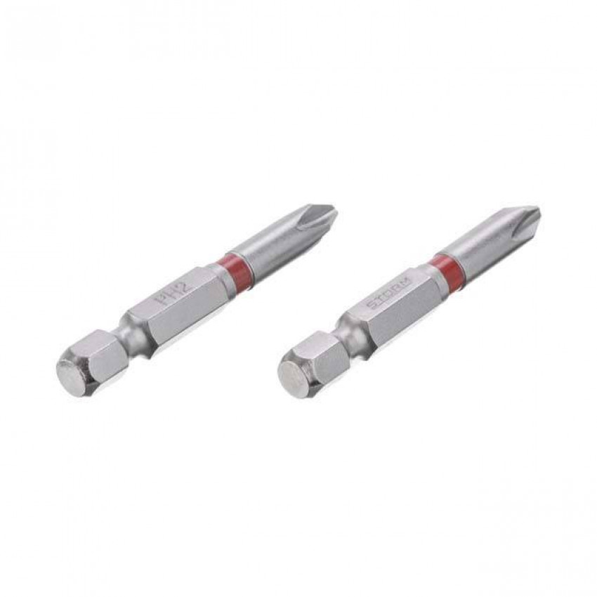 Комплект викруткових насадок PH2 1/4" * 50 мм, S2, уп. 2 од., STORM INTERTOOL VT-0212-VT-0212