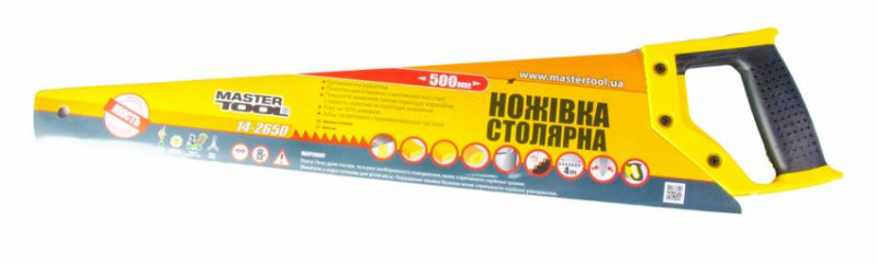 MasterTool Ножівка столярна 500 мм, 4TPI MAX CUT, розжарений зуб, 2-D заточування, полірована, Ст.: 14-2650-14-2650