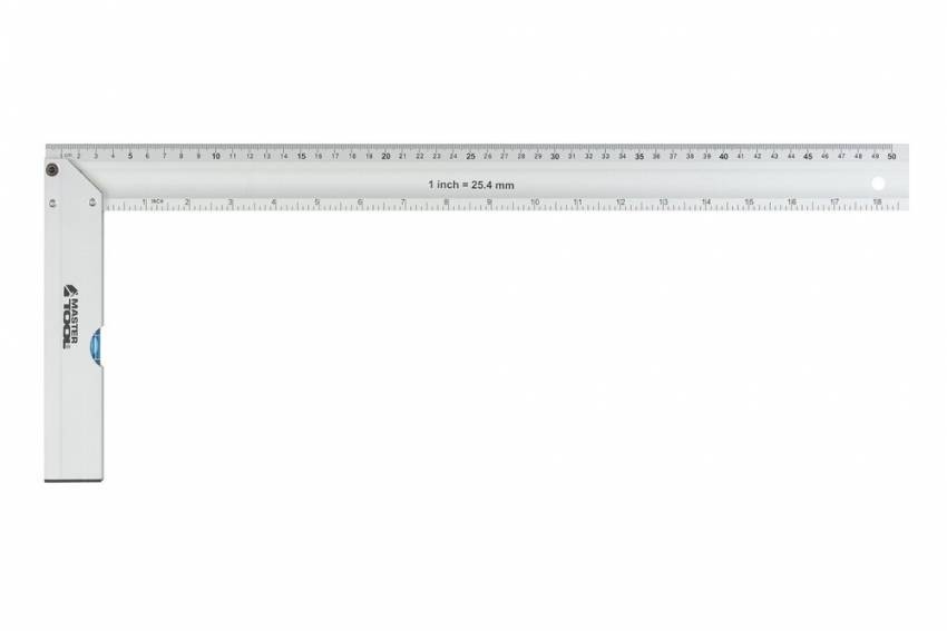 Кутник будівельний MASTERTOOL 500 мм AL-AL капсула 0.5 мм/1 м 30-4500-30-4500