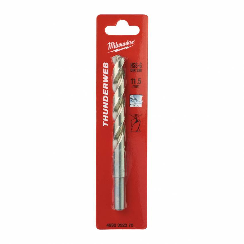 Свердло по металу THUNDERWEB HSS-G MILWAUKEE DIN338, Ø11,5x142мм-4932352370