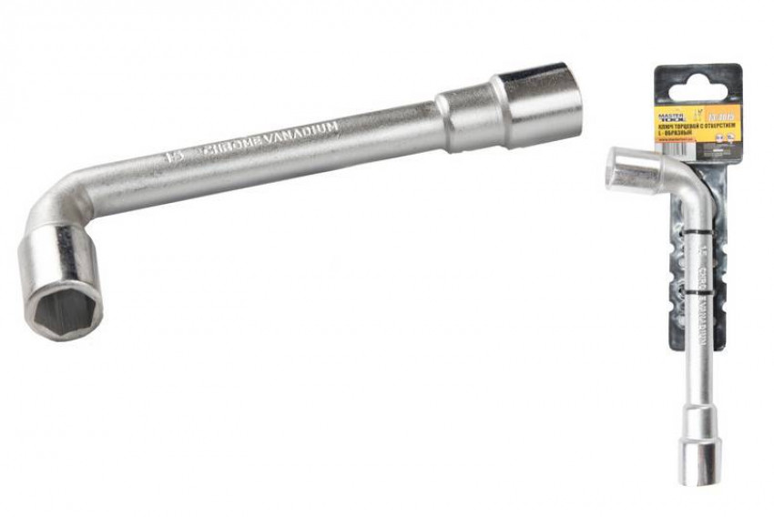 Ключ торцевий з отвором L-подібний MASTERTOOL 15 мм CRV 73-4015-73-4015