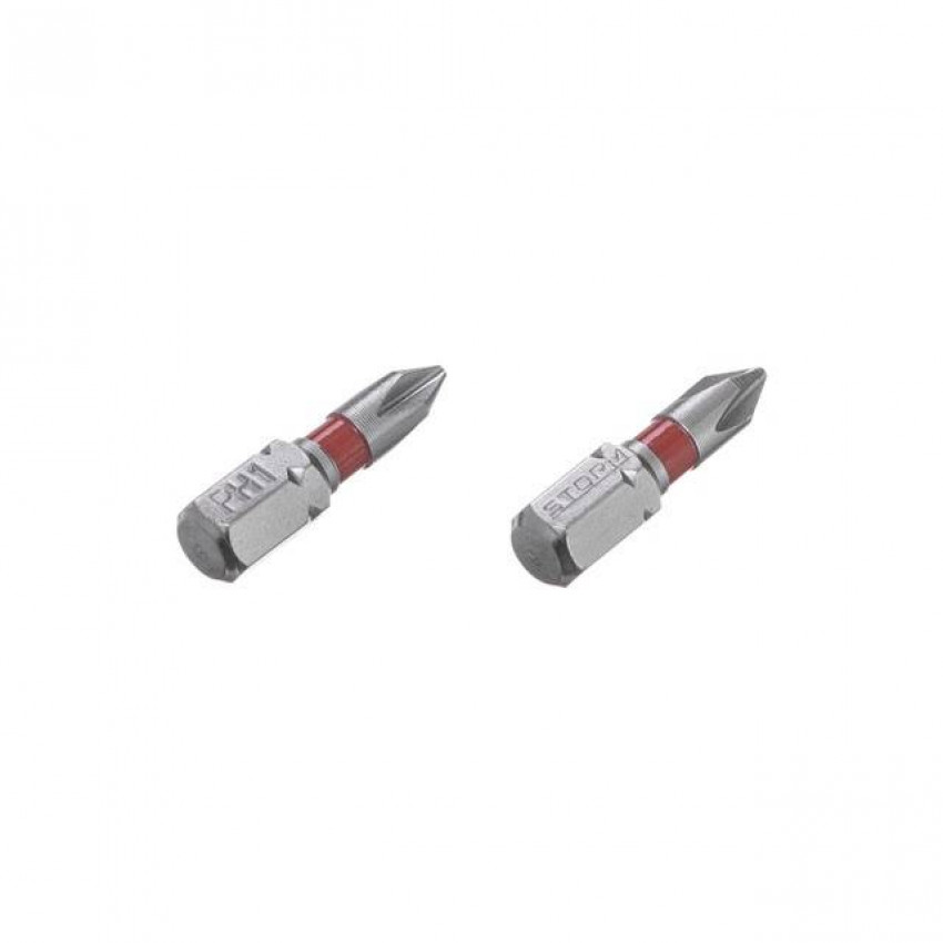 Комплект отверточних насадок PH1 1/4 "* 25мм, S2, уп. 2 од., STORM INTERTOOL VT-0217-VT-0217