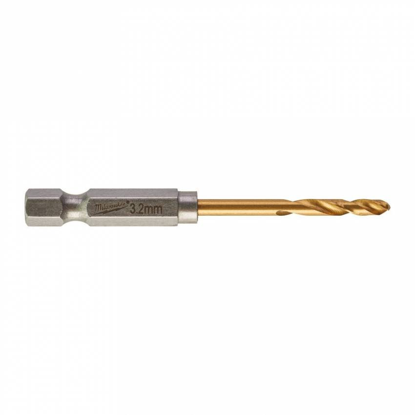 Свердло по металу RedHEX HSS-G TiN MILWAUKEE, Ø3,2мм, (2шт)-48894706