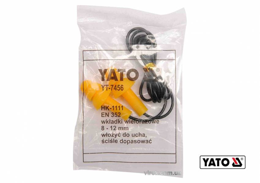 Протишумові беруші YATO: 22 дБ, силіконові [50]-YT-7456