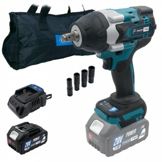 Акумуляторний гайковерт PROFI-TEC DTW800BL 20В, 700Нм, 1/2&quot;, 1 х PT2040MP 4.0Аг, зарядне, Сумка-[articul]