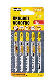 MasterTool Пильное полотно для лобзика по дереву 5 шт, прямой рез, 6TPI, L 100 мм T101D, Арт.: 14-2809