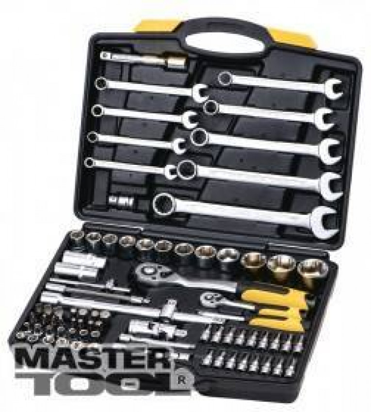 MasterTool Набір ключів та насадок торцевих PROFI 1/4” - 1/2”, тріскачка 72Т, 82 шт, кейс, Арт.: 78-5182-78-5182