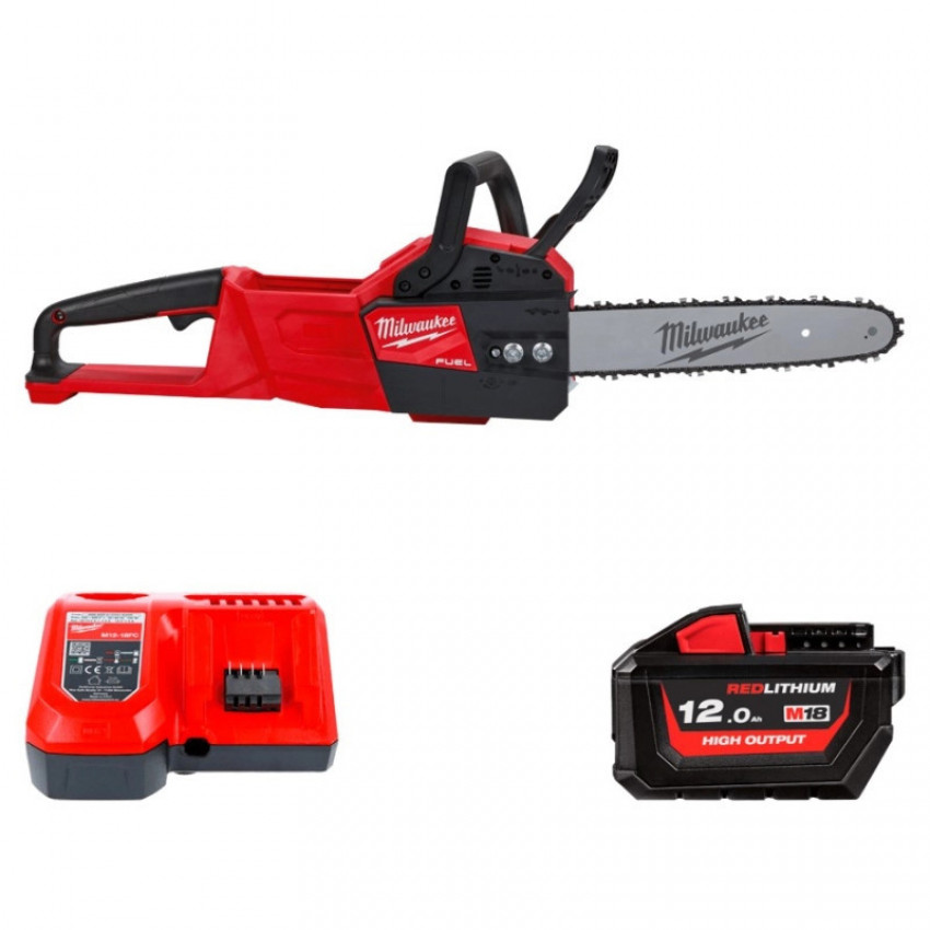 Ланцюгова пила з шиною 30 см M18 FUEL™ MILWAUKEE 4933471442 M18 FCHSC-121, 300 мм (+ заряд.пр., 1 акум.Х 12Аг, шина, ланцюг, олія для змащення ланцюг-4933471442