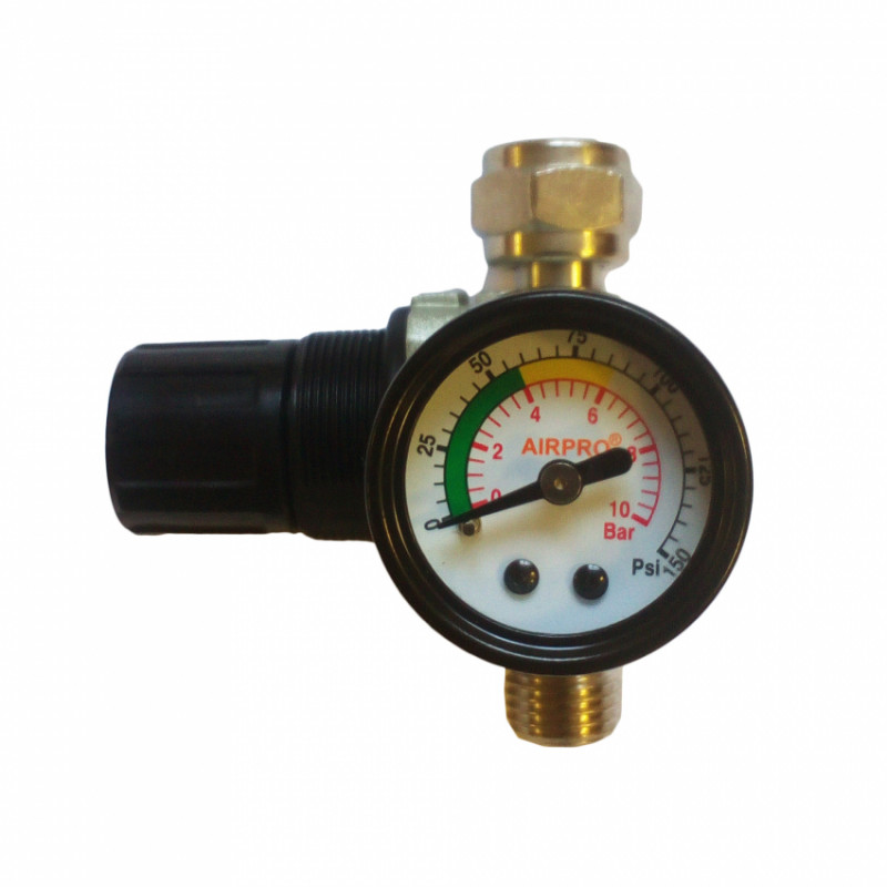 Регулятор тиску (редуктор) HVLP 1/4" з манометром для фарборозпилювачів Air Pro R11-R11