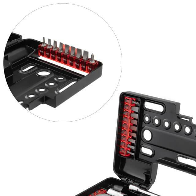 Набір викруткових насадок і головок з тріскачкою, 57 од., STORM INTERTOOL VT-3657-VT-3657