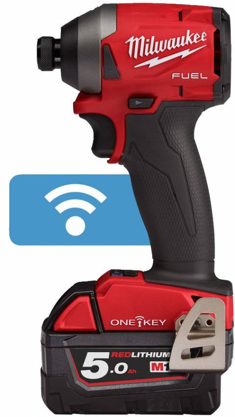 Імпульсний ударний шуруповерт акумуляторний 1/4" HEX MILWAUKEE, M18 ONEID2-502X, 226Нм (заряд.пр.,2 акум.Х5Ач, HDкейс)-4933464091