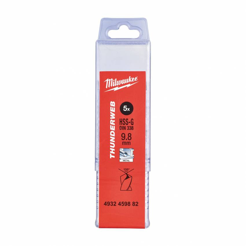 Свердло по металу THUNDERWEB HSS-G MILWAUKEE, Ø9,8х133мм, (5шт)-4932459882