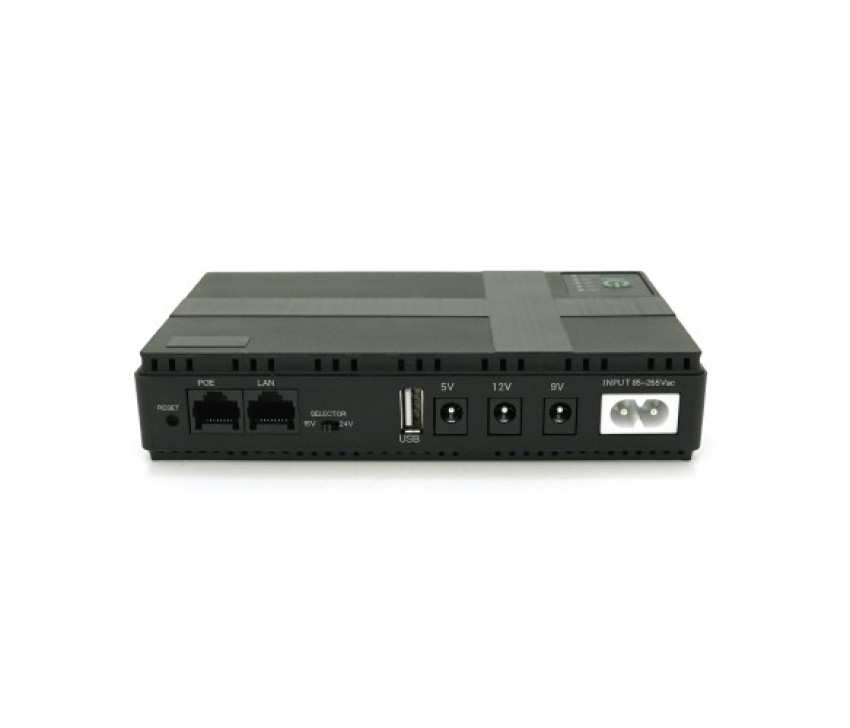 UPS-18W для роутерів/комутаторів/PON/POE-430, 5//9/12V, 1/2A, Li-ion 10400MAh, Black, BOX-37247
