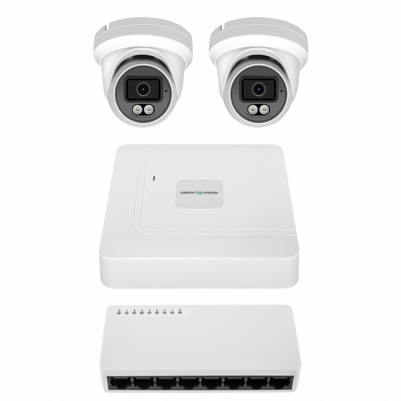 Комплект відеоспостереження на 2 камери GV-IP-K-W100/2 6MP-