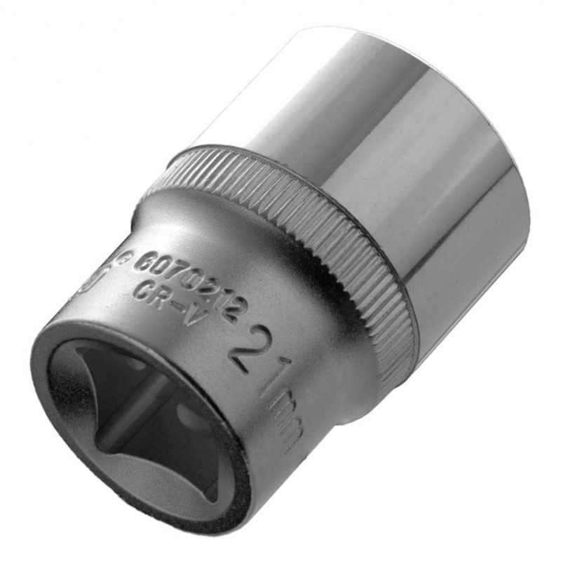 Насадка шестигранна коротка 1/2" 21мм CrV ULTRA (6070212)-6070212