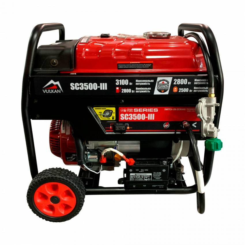 Генератор SC3500-III (бензин/газ) 1ф 2,8 кВт/2,3 кВт, ручн.старт/електростарт, бак-15л-SC3500-III(Gasoline/LPG)