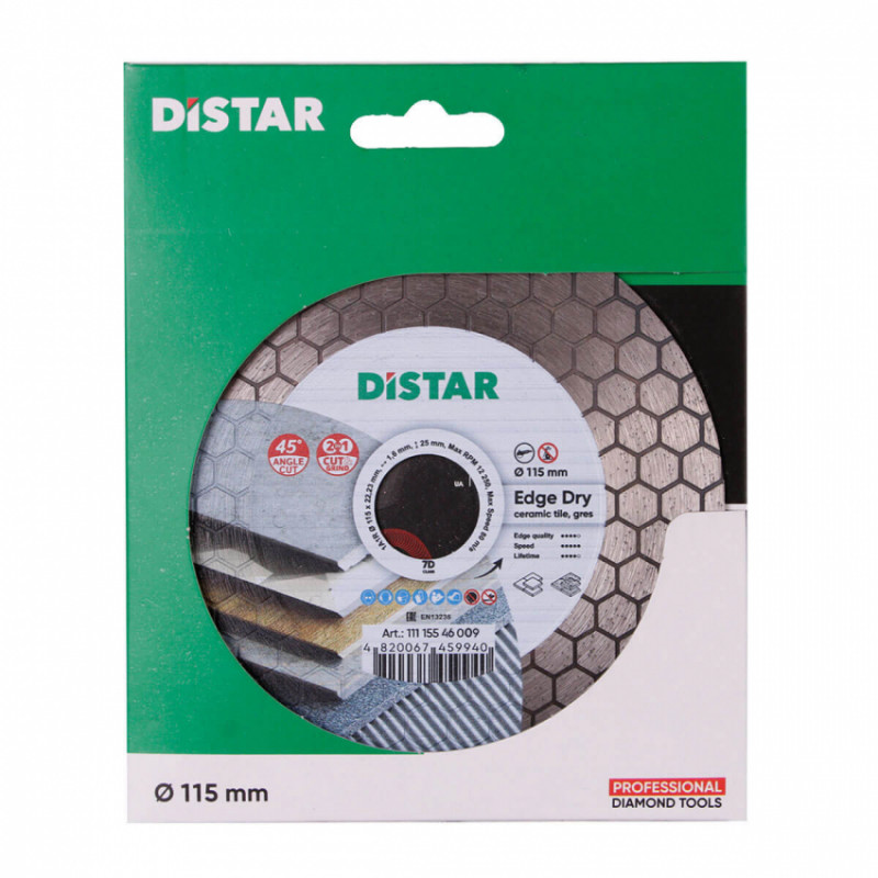 Круг алмазний вiдрiзний 1A1R 115x1,6/1,2x25x22,23 Edge Dry-11115546009