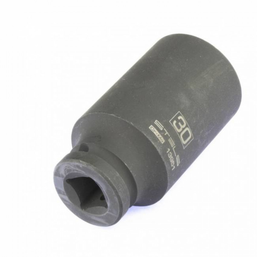 Ударна головка подовжена шестигранна, 30 мм, 1/2", CrMo // Stels-13951