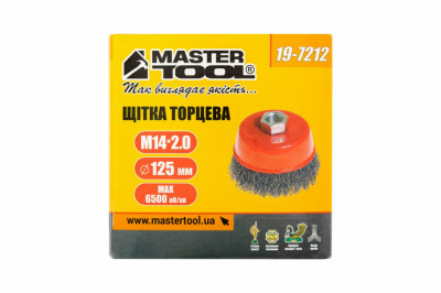 MasterTool Щітка торцева з рифленого дроту D125 М14, Арт.: 19-7212