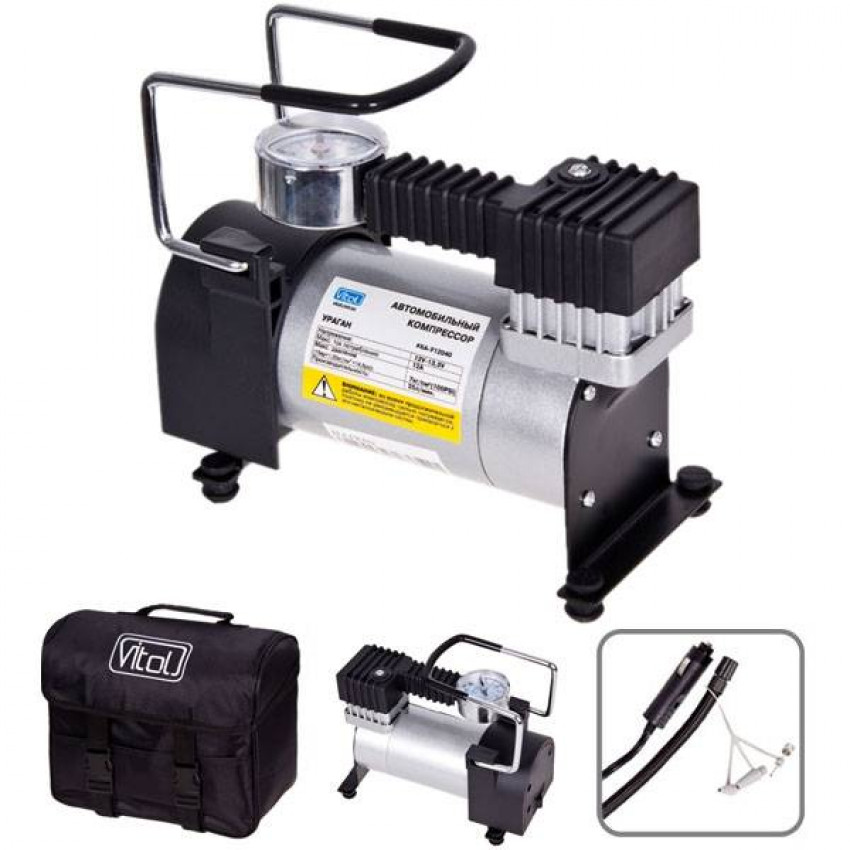 Компресор Ураган" КА-У12040 100psi/12Amp/35л/прикур. перехідник-КА-У12040 (12)