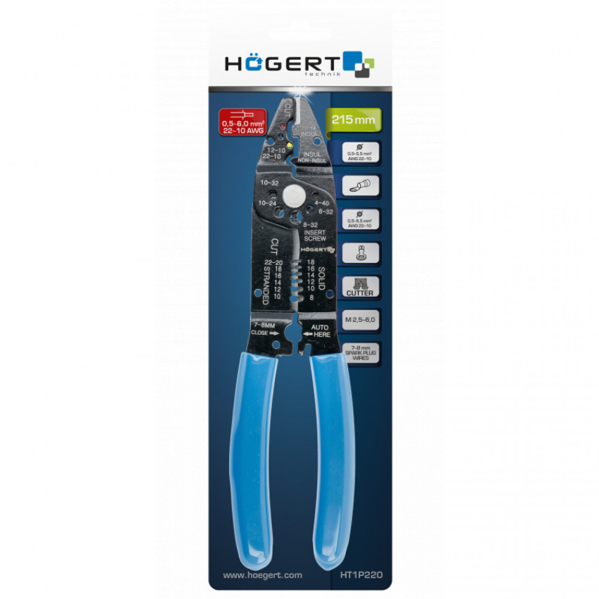 Щипці  для зачистки дротів HOEGERT 215 HT1P220-HT1P220