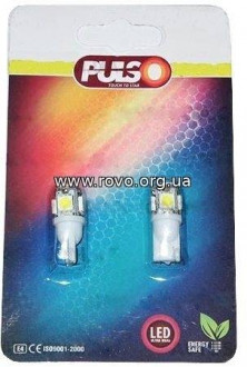 Лампи PULSO/габаритні/LED T10/1SMD-HP/12v1.0w White-[articul]