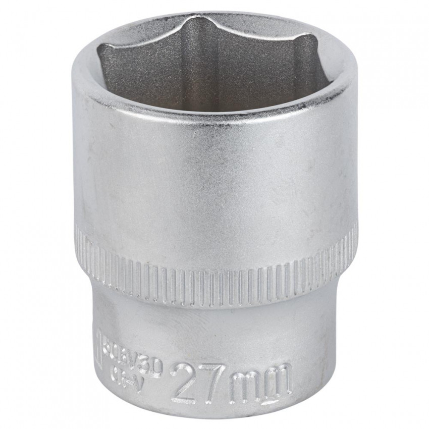 Насадка шестигранна коротка 1/2" 27мм CrV mid Sigma (6071271)-6071271