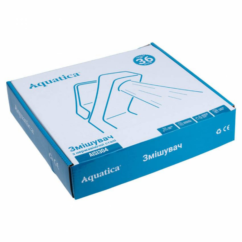 Змішувач KT Ø35 для раковини литий на гайці SS AQUATICA KT-1A170P (9722001)-9722001