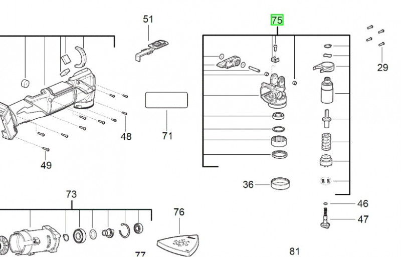 Ремкомплект гайкокрута -зубчасте колесо/Milwaukee-4931473927