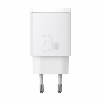 Зарядний пристрій Baseus Compact Quick Charger USB+Type-C 20W Білий (CCXJ-B02)-[articul]