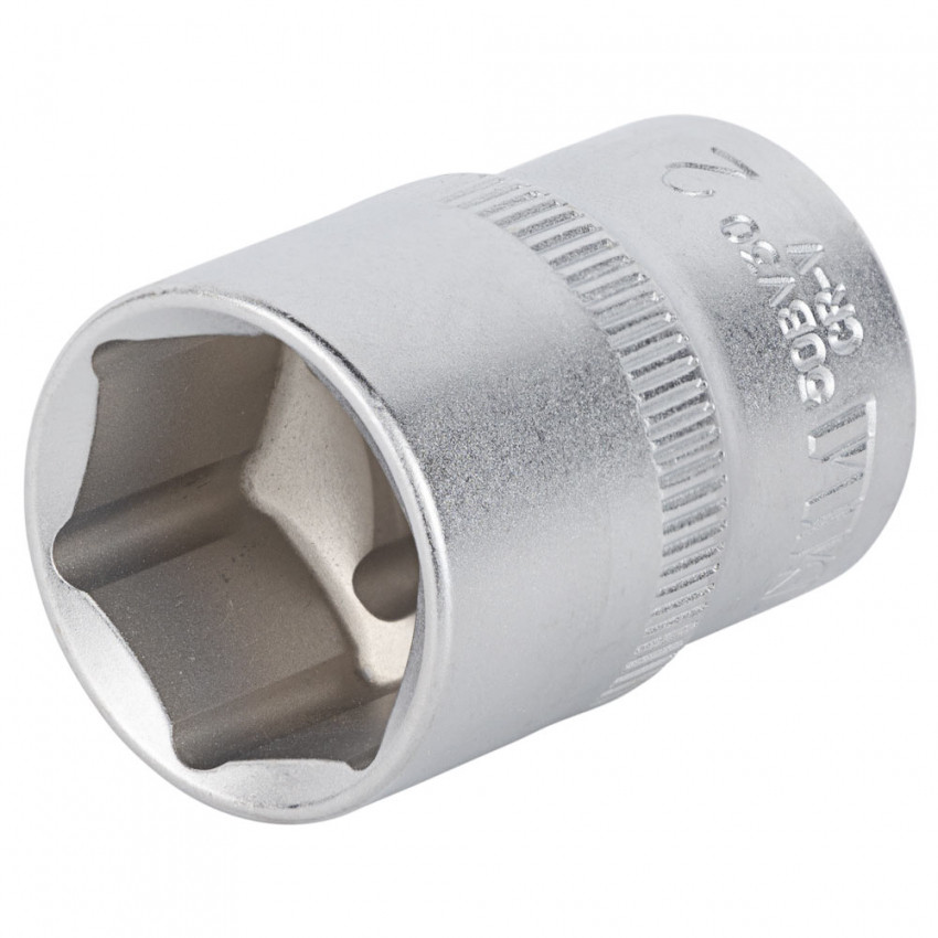 Насадка шестигранна коротка 1/2" 21мм CrV mid Sigma (6071211)-6071211
