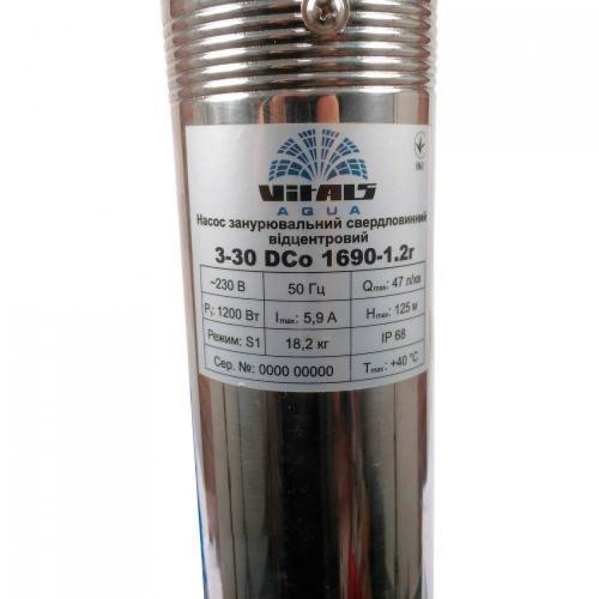 Насос занурювальний відцентровий свердловинний Vitals aqua 3-30DCo 1690-1.2r-57751