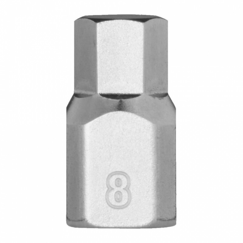 Головка торцева хромована 1/4'' MILWAUKEE укорочена з бітою Hex, 8мм-4932500480