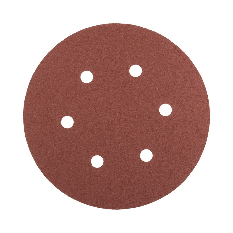 Коло шліфувальне на липучці MASTERTOOL з 6 отворами 225 мм зерно 80 5 шт 08-2008-H-08-2008-H