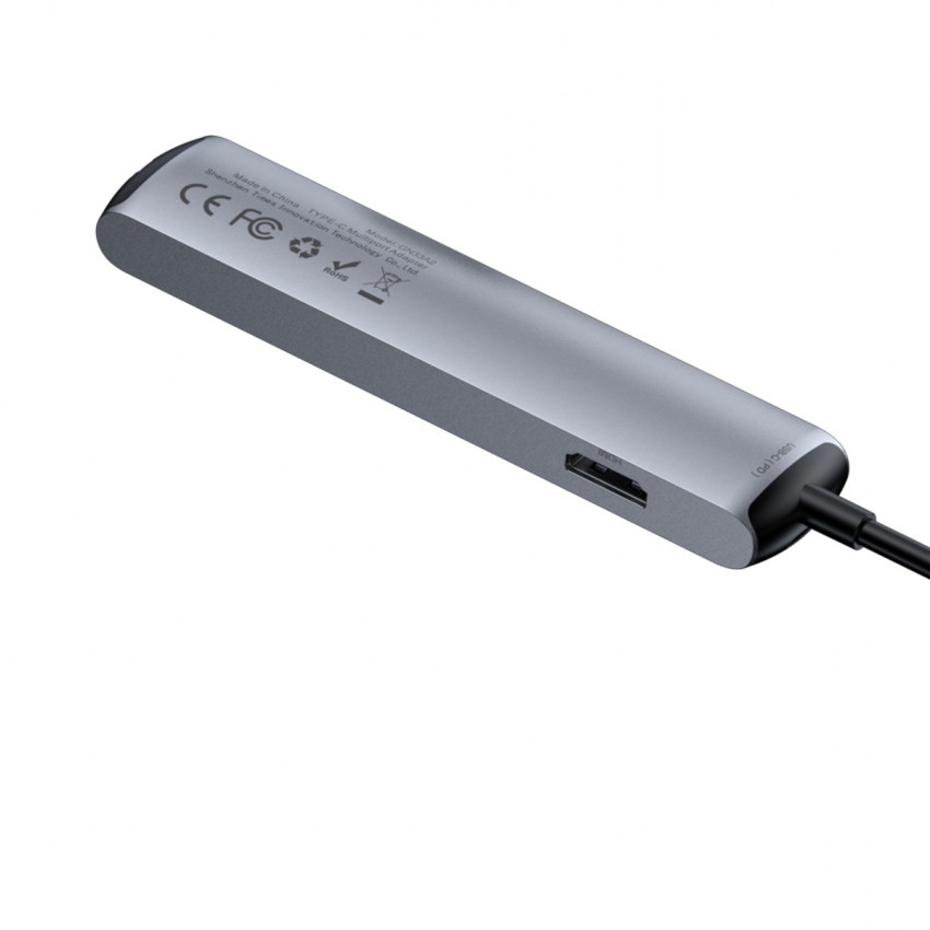 USB Hub Baseus Mechanical Eye Six-in-one Type-C (PD 87W) to USB3.0*3 + HDMI + RJ45 Ethernet + Type-C PD Cірій (CAHUB-J0G)-