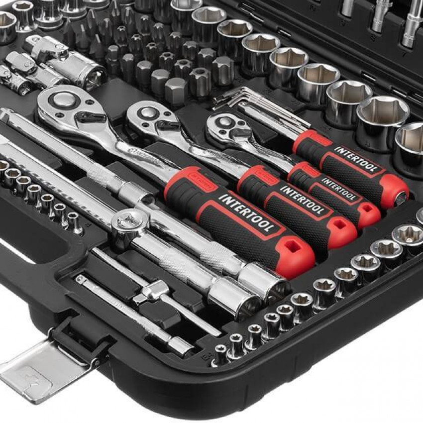 Набір інструментів 171 од., STORM, 1/2", 3/8", 1/4", Cr-V INTERTOOL ET-8171-ET-8171