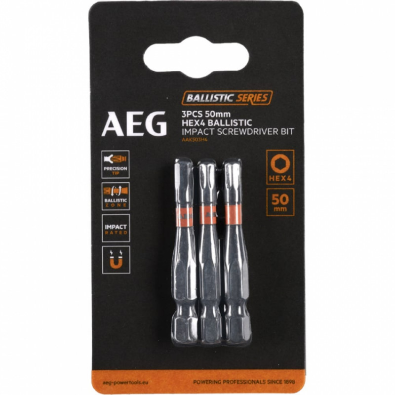 Біта ударна AEG AAK503H4,  HEX4, 50мм (3шт)-4932479192