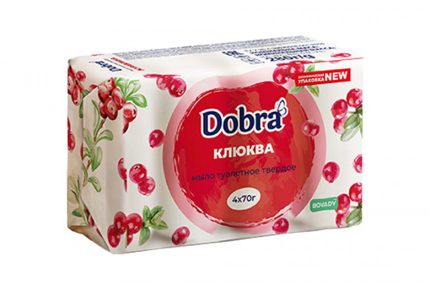 Мило туалетне тверде косметичне 4*70г екопак ТМ Dobra Журавлина-080745