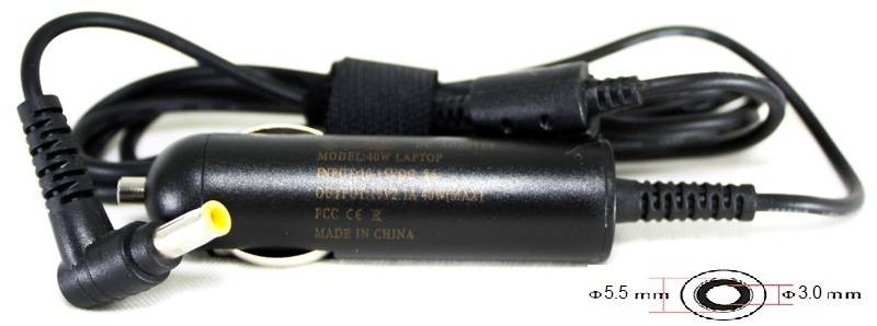 Адаптер для ноутбука PowerPlant SAMSUNG 12V, 19V 40W 2.1A (5.5*3.0) - автомобільний-SAA40F5530