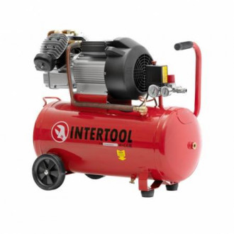 Компресор 100 л, 3 кВт, 220 В, 10 aтм, 420 л/хв, 2 циліндри INTERTOOL PT-0008