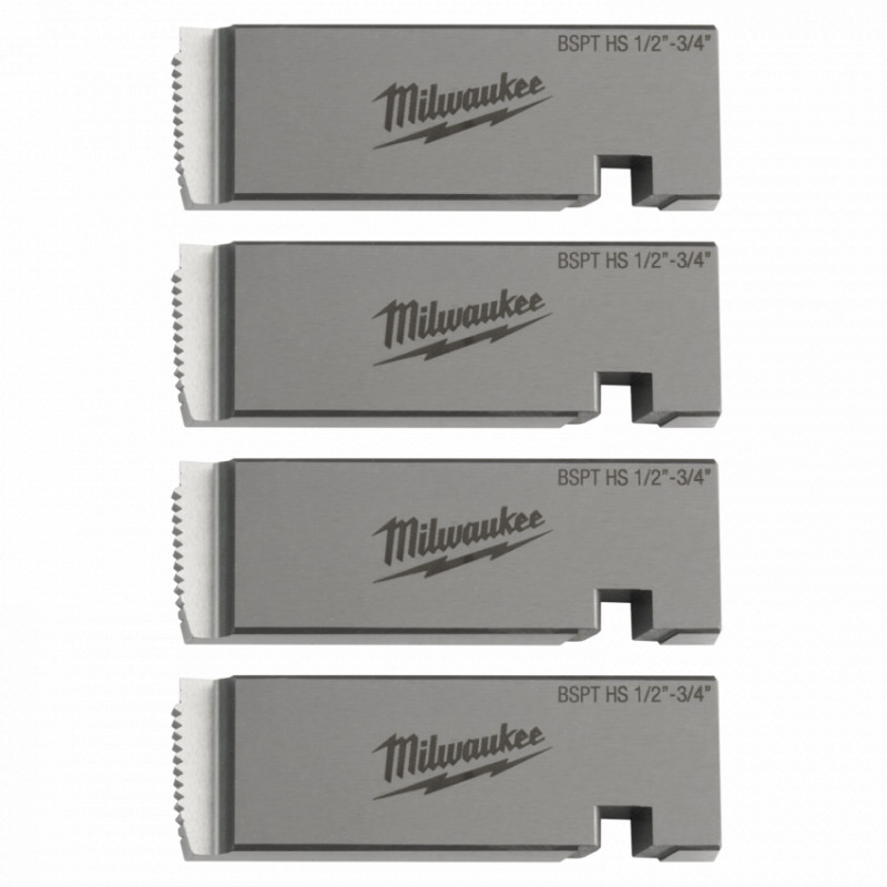 Плашки для нарізання різблення MILWAUKEE, PTR2D 1/2'' - 3/4'' BSPT HS (4шт)  для MXF PTR2-4932492926